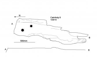 Scanned image of rock art panel sketch, Scotland's Rock Art Project, Cairnholy 8, Dumfries and Galloway