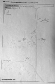 Scanned image of rock art location sketch, Scotland's Rock Art Project, Cairnholy 4 et all, Dumfries and Galloway