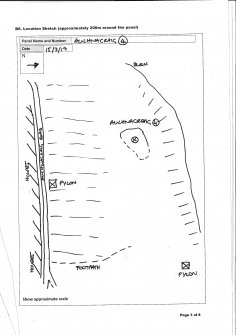 Scanned image of rock art panel sketch, Scotland's Rock Art Project, Auchnacraig 4, West Dunbartonshire