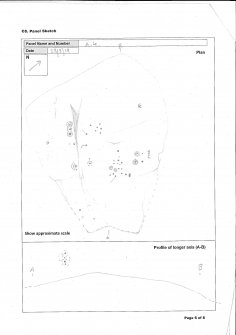 Scanned image of rock art panel sketch, Scotland's Rock Art Project, Auchnacraig 4, West Dunbartonshire