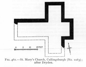 Publication drawing; plan of St Mary's Church, Cullingsburgh (after Dryden)