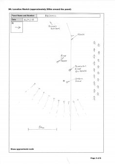 Scanned image of rock art location sketch, Scotland's Rock Art Project, Ardoch, Highland