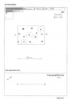 Scanned image of rock art panel sketch, Scotland's Rock Art Project, Balnuarin of Clava Garden Wall, Highland