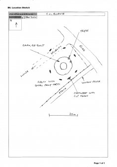 Scanned image of rock art location sketch, from Scotland's Rock Art Project, Culburnie, Highland