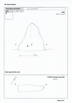 Scanned image of rock art panel sketch, from Scotland's Rock Art Project, Culburnie, Highland