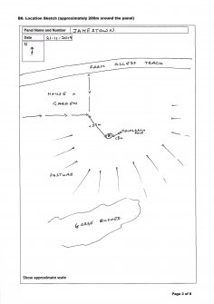 Scanned image of rock art location sketch, Scotland's Rock Art Project, Jamestown, Highland