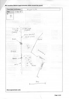 Scanned image of rock art location sketch, from Scotland's Rock Art Project, Kinmylies, Highland