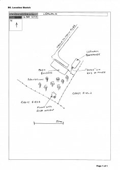 Scanned image of rock art location sketch, from Scotland's Rock Art Project, Leanach, Highland