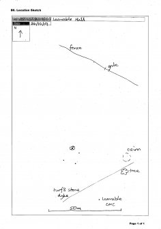Scanned image of rock art location sketch, from Scotland's Rock Art Project, Learable Hill, Highland