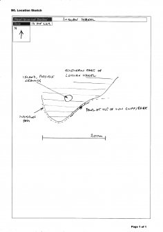 Scanned image of rock art location sketch, from Scotland's Rock Art Project, Lochan Hakel, Highland