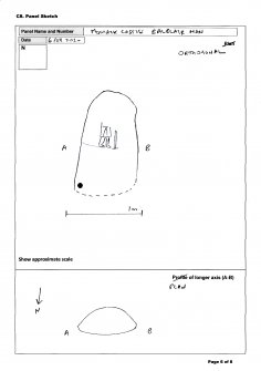 Scanned image of rock art panel sketch, Scotland's Rock Art Project, Balblair Stone, Moniack Castle, Highland