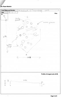 Scanned image of rock art panel sketch, Scotland's Rock Art Project, Mulchaich East, Highland