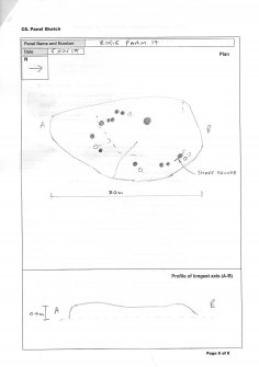 Scanned image of rock art panel sketch, from Scotland's Rock Art Project, Rogie Farm 17, Highland