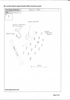 Scanned image of rock art location sketch, from Scotland's Rock Art Project, Rogie Upper 39, Highland