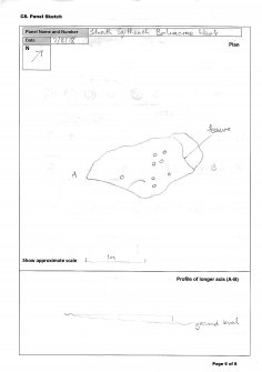 Scanned image of rock art panel sketch, Scotland's Rock Art Project, Strath Sgitheach Balnacrae West, Highland