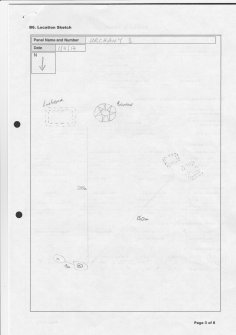 Scanned image of rock art panel sketch, Scotland's Rock Art Project, Urchany 3, Highland