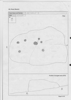 Scanned image of rock art panel sketch, Scotland's Rock Art Project, Urchany 3, Highland