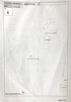 Scanned image of rock art location sketch, from Scotland's Rock Art Project, Castleton 11, Stirling