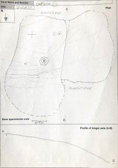 Scanned image of rock art panel sketch, from Scotland's Rock Art Project, Castleton 11, Stirling