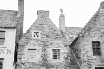 Detail of gable and pigeon loft, 46-48 High Street, Linlithgow.
