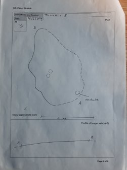 Scanned image of rock art panel sketch, Scotland's Rock Art Project, Turin Hill 5, Turin Hill, Angus