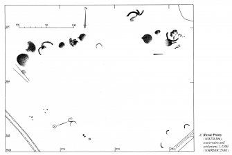 Publication drawing, for reduction. Plan of cropmarks (with NO23SE 31): Inventory p. 67.