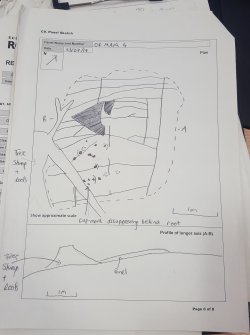 Scanned image of rock art panel sketch, from Scotland's Rock Art Project, Ormaig 4, Kilmartin, Argyll and Bute