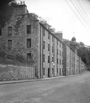 General view of New Buildings and Nursery Close, New Lanark, from North West.