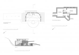 North Sutor WWII gun house, profile and underground magazine