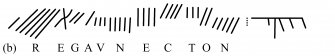Mains of Afforsk, schematic transliteration on north side of cross incised stone (SC699555) 