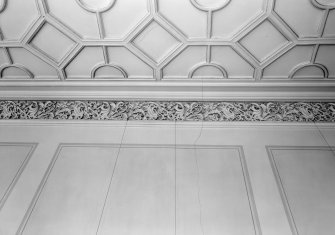 Interior view of Cambusnethan Priory showing detail of ceiling and cornice in drawing room.