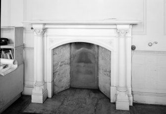 Interior view of Cambusnethan Priory showing chimney piece in drawing room.