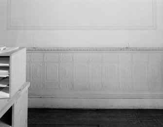 Interior view of Cambusnethan Priory showing detail of wall frieze in drawing room.