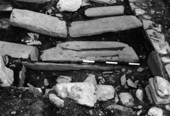 Bute, Inchmarnock, Remains of chapel.
Interior of chapel during excavation.
Copy of photograph by D N Marshall.