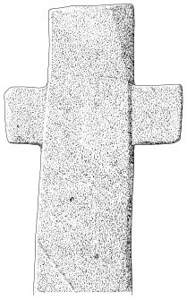 Ink drawing of Dull sanctuary cross, now located at Weem Old Parish Kirk
