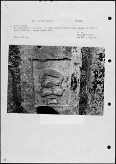 Photographs and research notes relating to graveyard monuments in Balfron Churchyard, Stirlingshire. 
