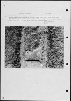 Photographs and research notes relating to graveyard monuments in Balfron Churchyard, Stirlingshire. 
