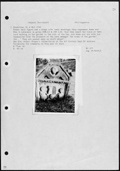 Photographs and research notes relating to graveyard monuments in Campsie Churchyard, Stirlingshire. 
