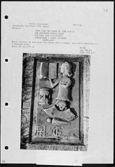 Photographs and research notes relating to graveyard monuments in Fintry Churchyard, Stirlingshire. 
