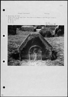 Photographs and research notes relating to graveyard monuments in Kilsyth Churchyard, Stirlingshire. 
