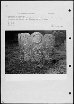 Photographs and research notes relating to graveyard monuments in Muiravonside Churchyard, Stirlingshire. 
