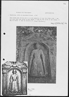 Photographs and research notes relating to graveyard monuments in Kirkurd Old Churchyard, Peeblesshire. 
