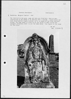 Photographs and research notes relating to graveyard monuments in Peebles Churchyard, Peeblesshire. 
