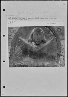 Photographs and research notes relating to graveyard monuments in Cambusnethan Old  Churchyard, Lanarkshire. 
