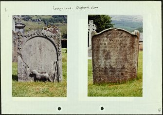 Photographs and research notes relating to graveyard monuments in Lochgoilhead Churchyard, Argyllshire and Bute. 
