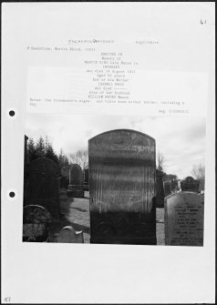 Photographs and research notes relating to graveyard monuments in Strachur Churchyard, Argyllshire and Bute. 
