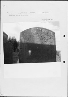 Photographs and research notes relating to graveyard monuments in Strachur Churchyard, Argyllshire and Bute. 
