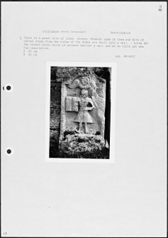 Photographs and research notes relating to graveyard monuments in Coldingham Abbey Graveyard, Berwickshire.