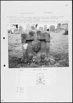 Photographs and research notes relating to graveyard monuments in Preston Churchyard, Berwickshire.