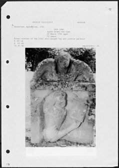 Photographs and research notes relating to graveyard monuments in Selkirk Churchyard, Selkirkshire.